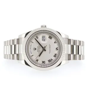 Rolex Day-Date II, President, 18KT White Gold, Ivory Dial, 41mm