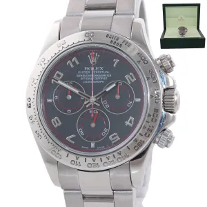 Rolex Daytona Black Racing Dial 116509 18k White Gold 40mm Watch Box