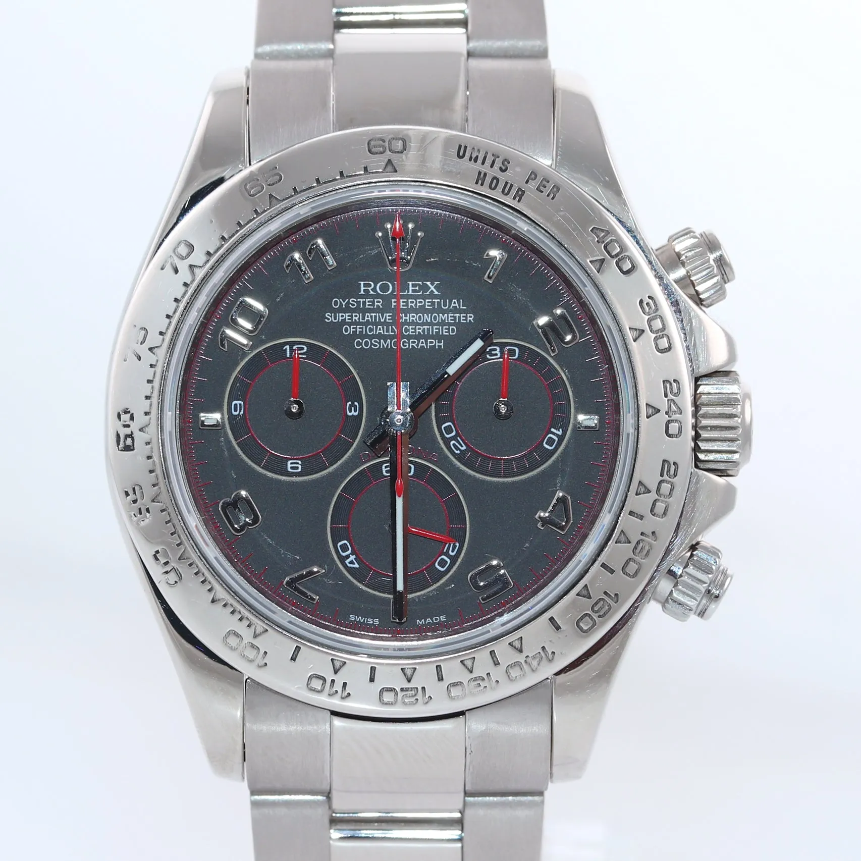 Rolex Daytona Black Racing Dial 116509 18k White Gold 40mm Watch Box