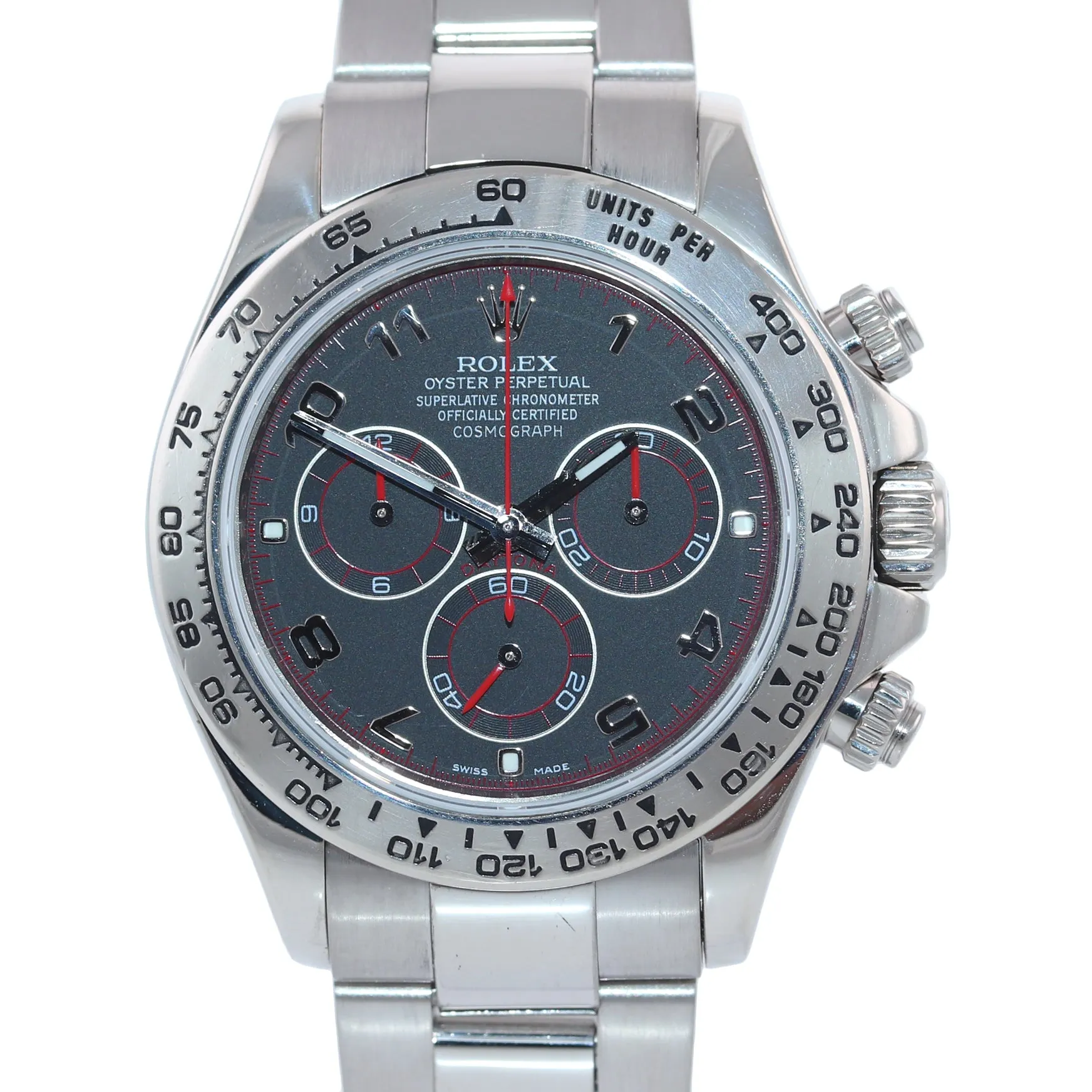 Rolex Daytona Black Racing Dial Red Hands 116509 18k White Gold Watch Box
