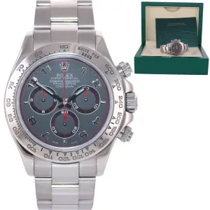 Rolex Daytona Black Red Racing Dial 116509 18k White Gold 40mm Watch Box