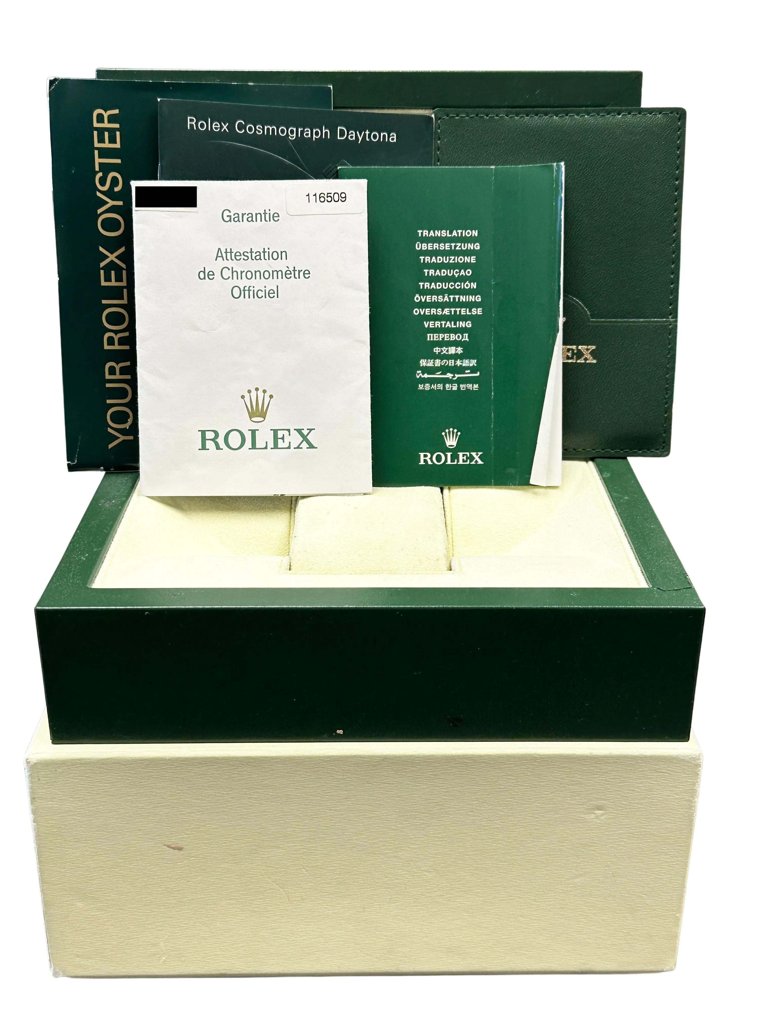 Rolex Daytona Cosmograph 18K White Gold Racing Black 40mm 116509 Watch B P