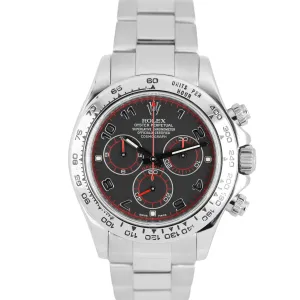 Rolex Daytona Cosmograph 18K White Gold Racing Black 40mm 116509 Watch B P