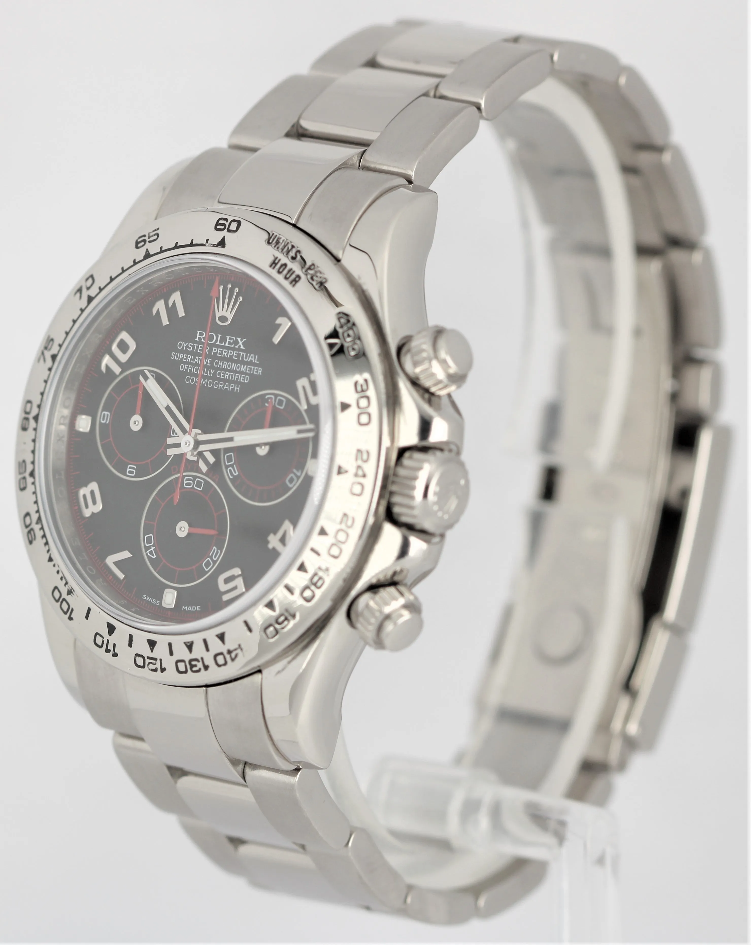Rolex Daytona Cosmograph 18K White Gold Racing Black 40mm 116509 Watch B P