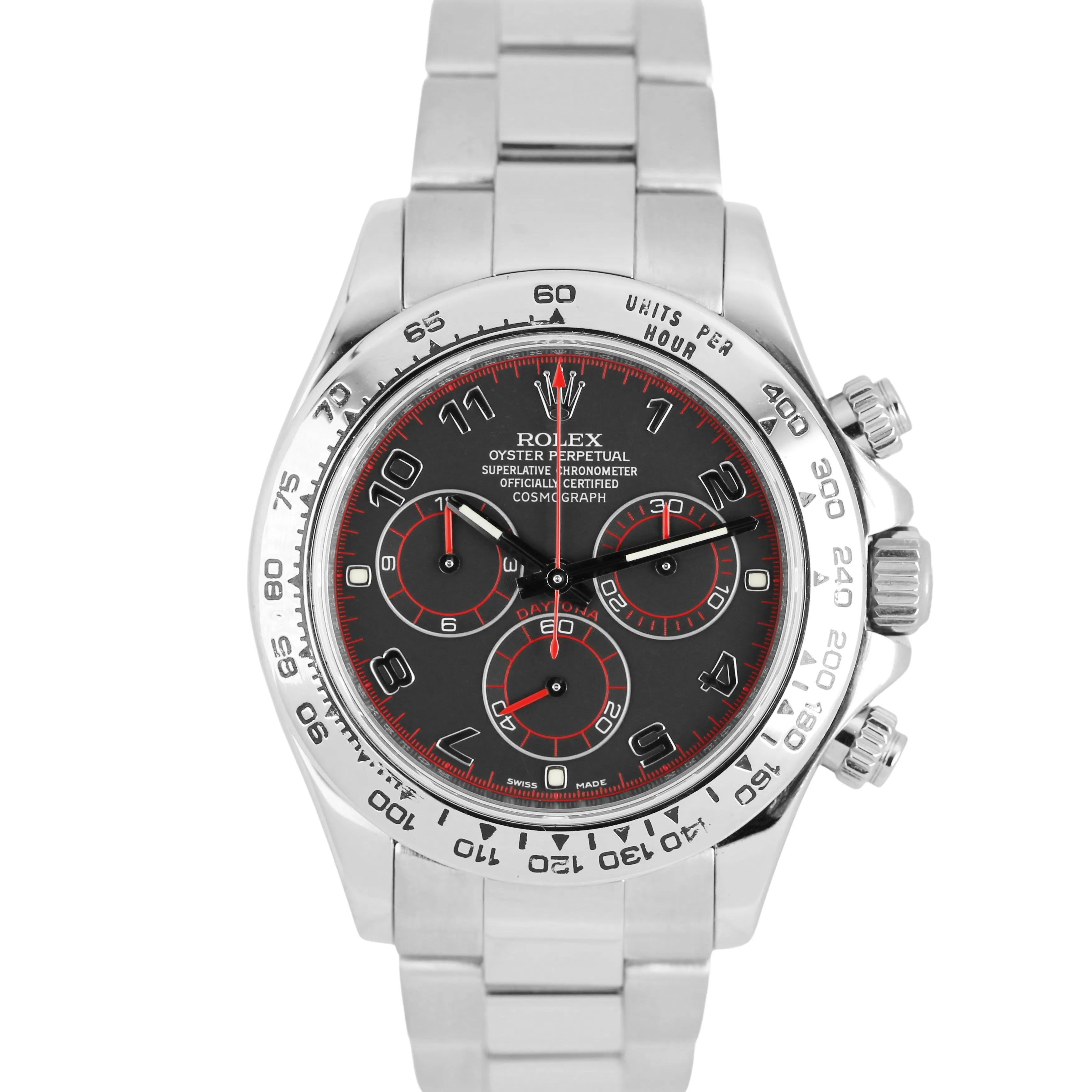 Rolex Daytona Cosmograph 18K White Gold Racing Black 40mm 116509 Watch B P