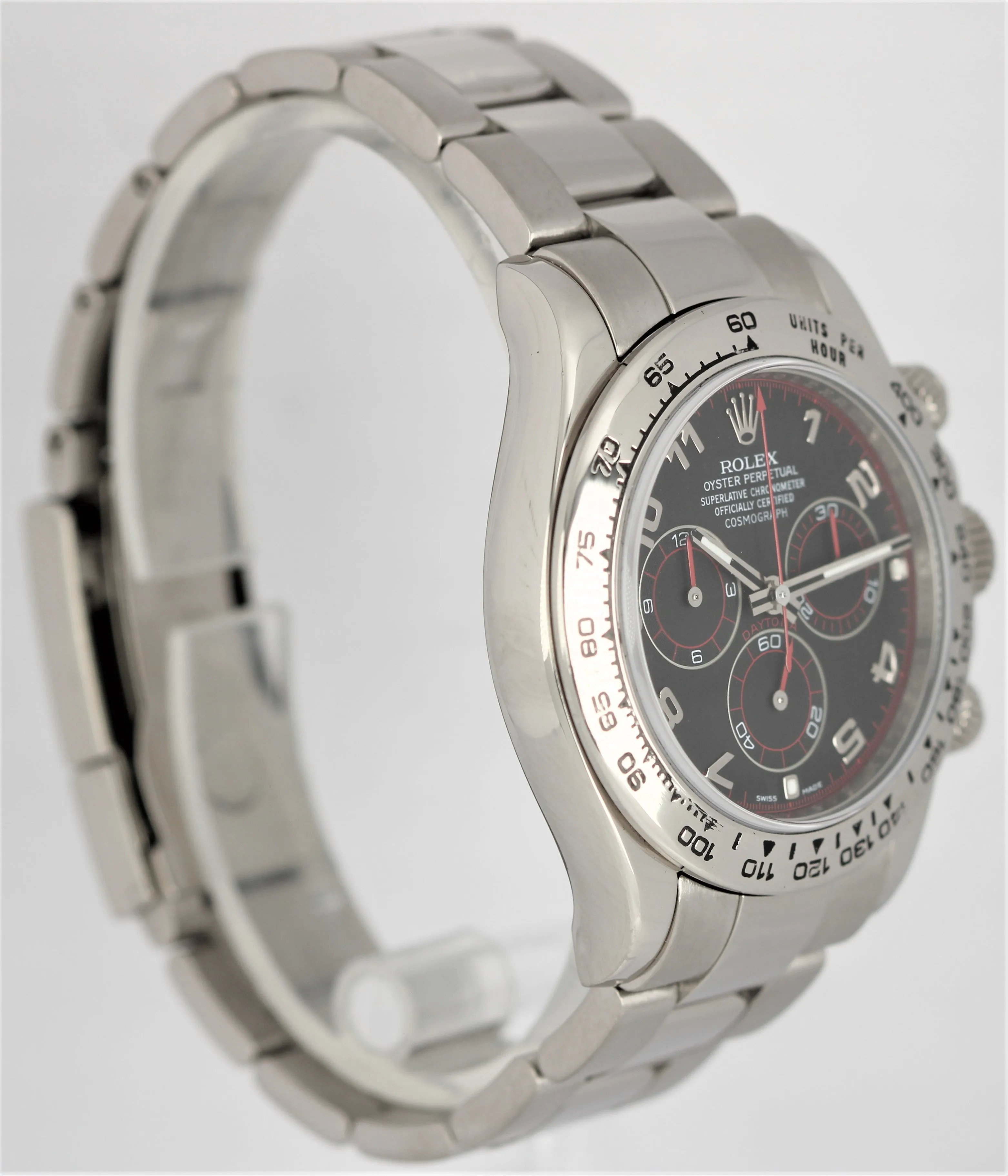 Rolex Daytona Cosmograph 18K White Gold Racing Black 40mm 116509 Watch B P
