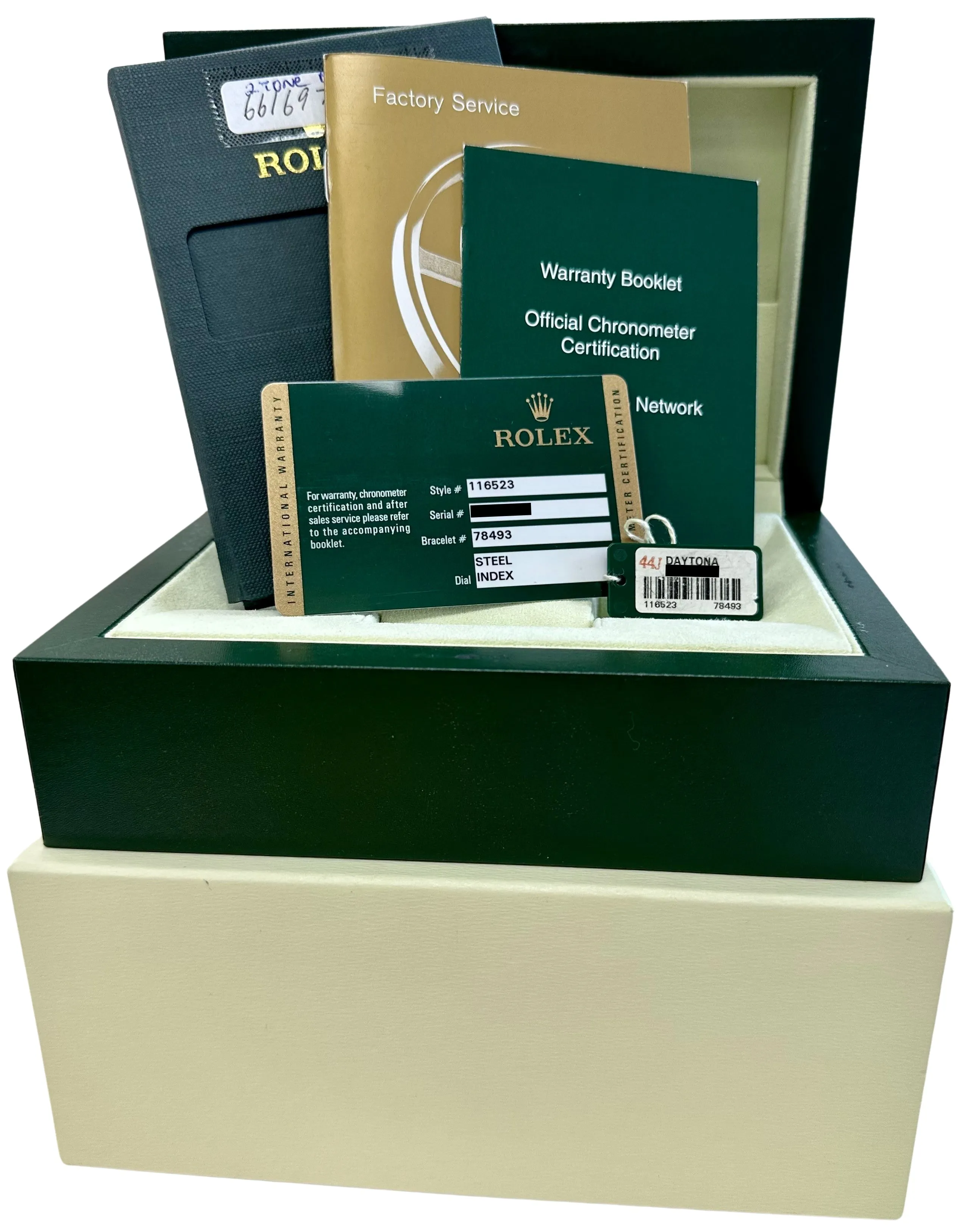 Rolex Daytona Cosmograph PAPERS 40mm SLATE REHAUT Gold Steel Watch 116523 B P