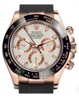 Rolex Daytona Rose Gold Ivory Dial Oysterflex 116515ln