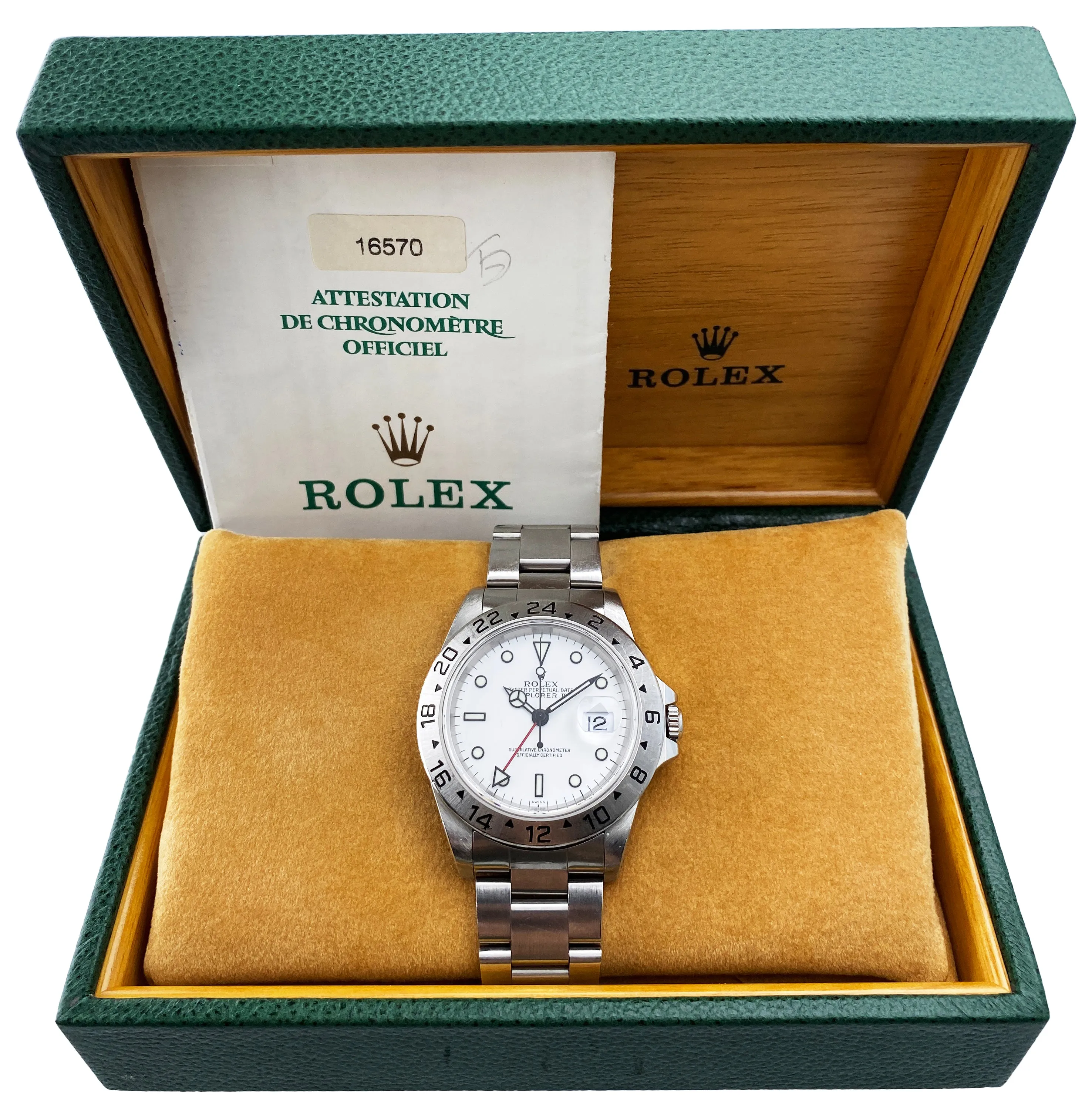 Rolex Explorer II 16570 White Dial Mens Watch Box Papers
