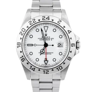 Rolex Explorer II Polar White Stainless Steel Automatic GMT 40mm Watch 16570
