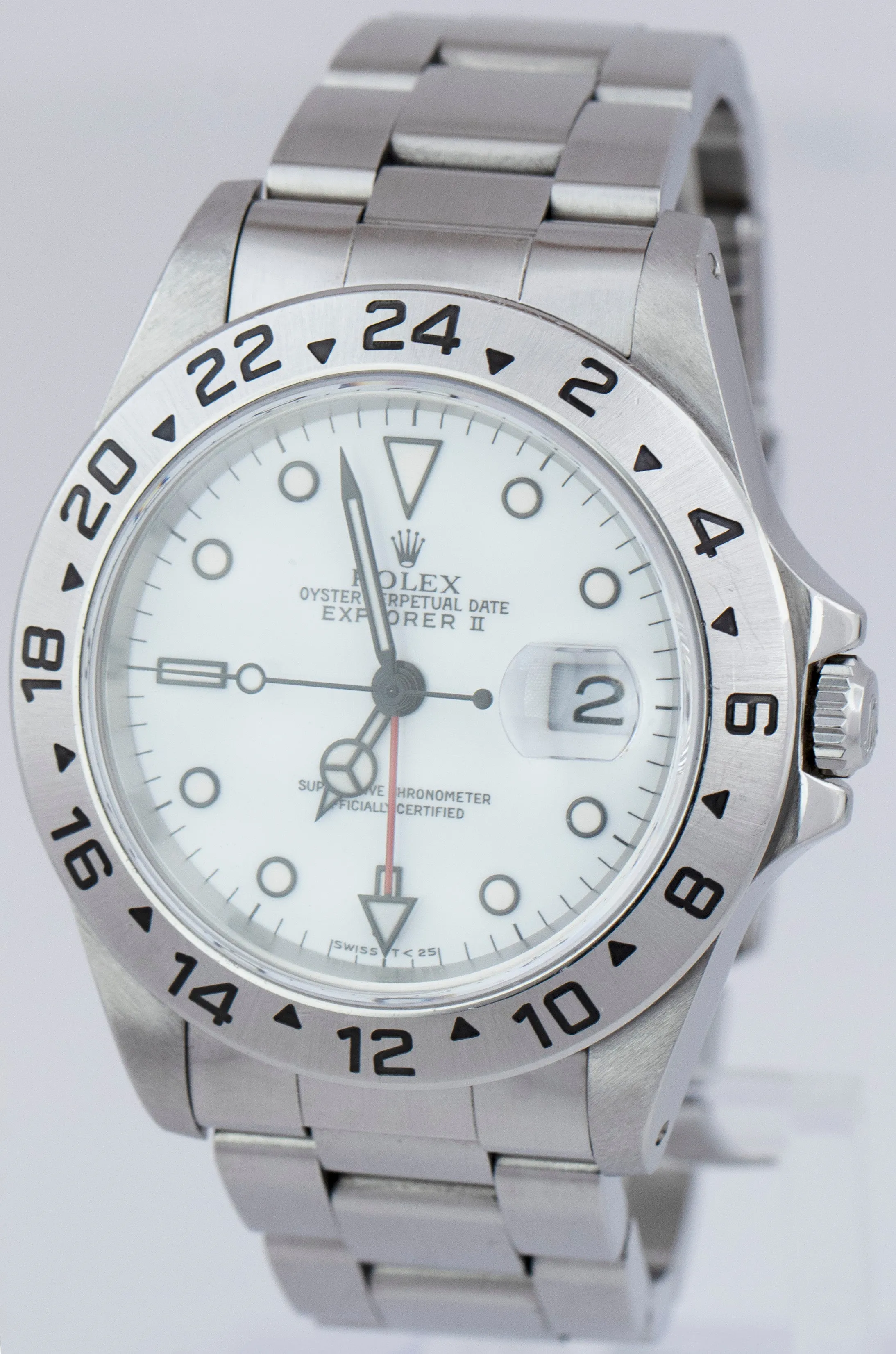 Rolex Explorer II Polar White Stainless Steel Automatic GMT 40mm Watch 16570
