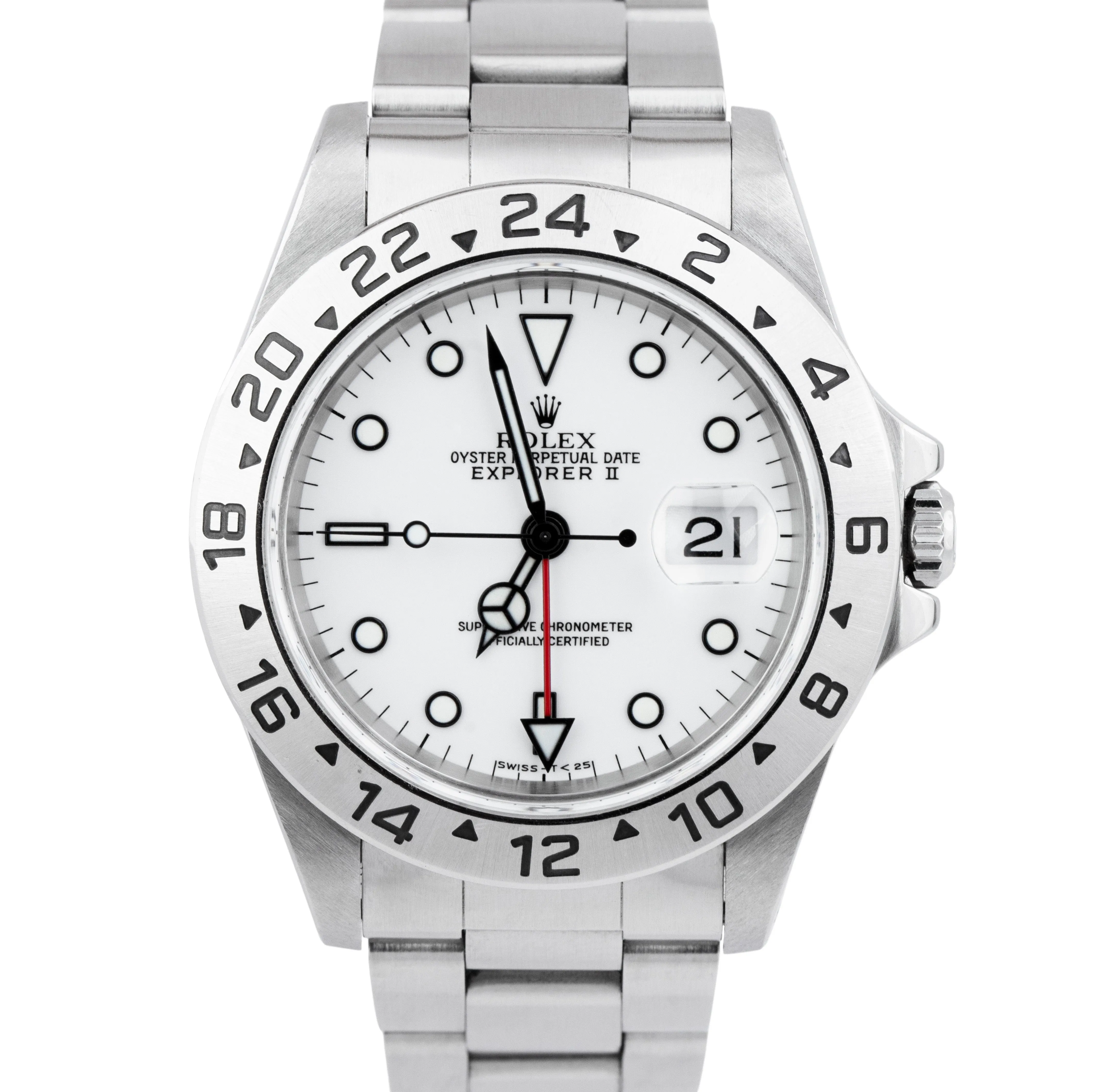 Rolex Explorer II Polar White Stainless Steel Automatic GMT 40mm Watch 16570
