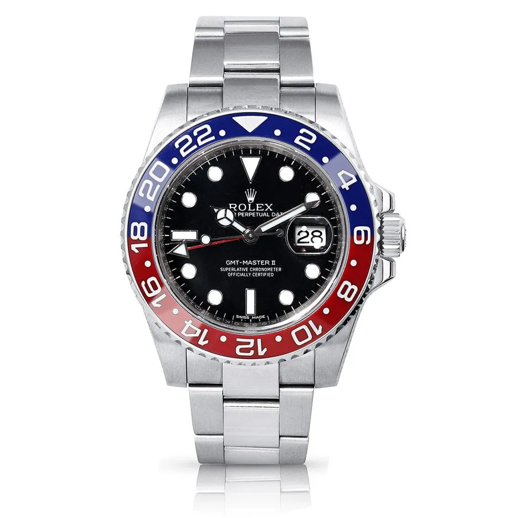 Rolex GMT Master II "Pepsi" White Gold Black Dial 116719 - Pre-Owned