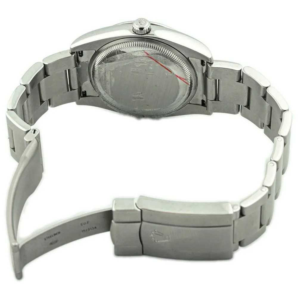 Rolex Mens Air-King Stainless Steel 34mm Silver Arabic Dial Watch Reference #: 114200