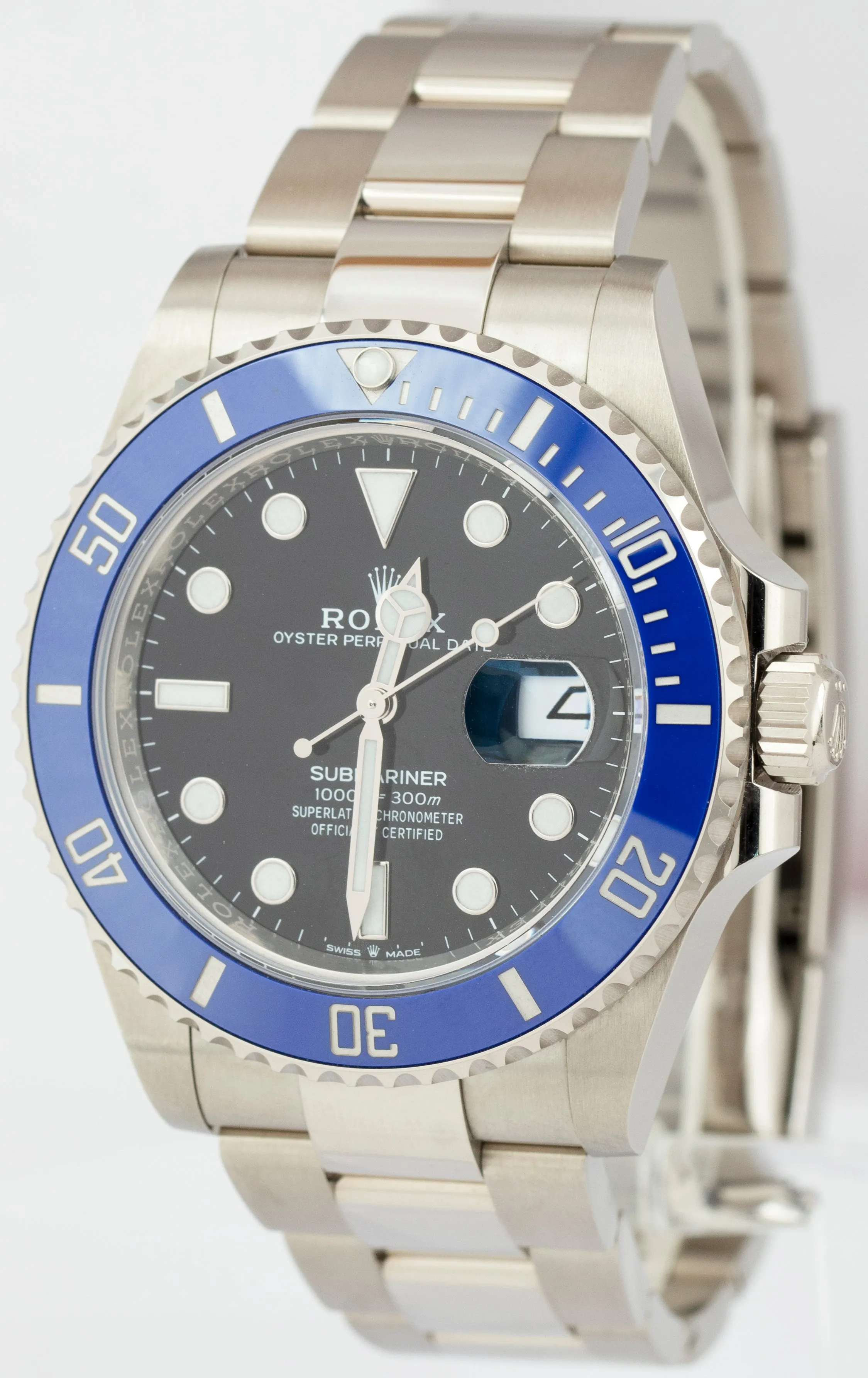 Rolex NEW CARD Submariner 41 Date BLUEBERRY White Gold Blue Watch 126619 LB B P