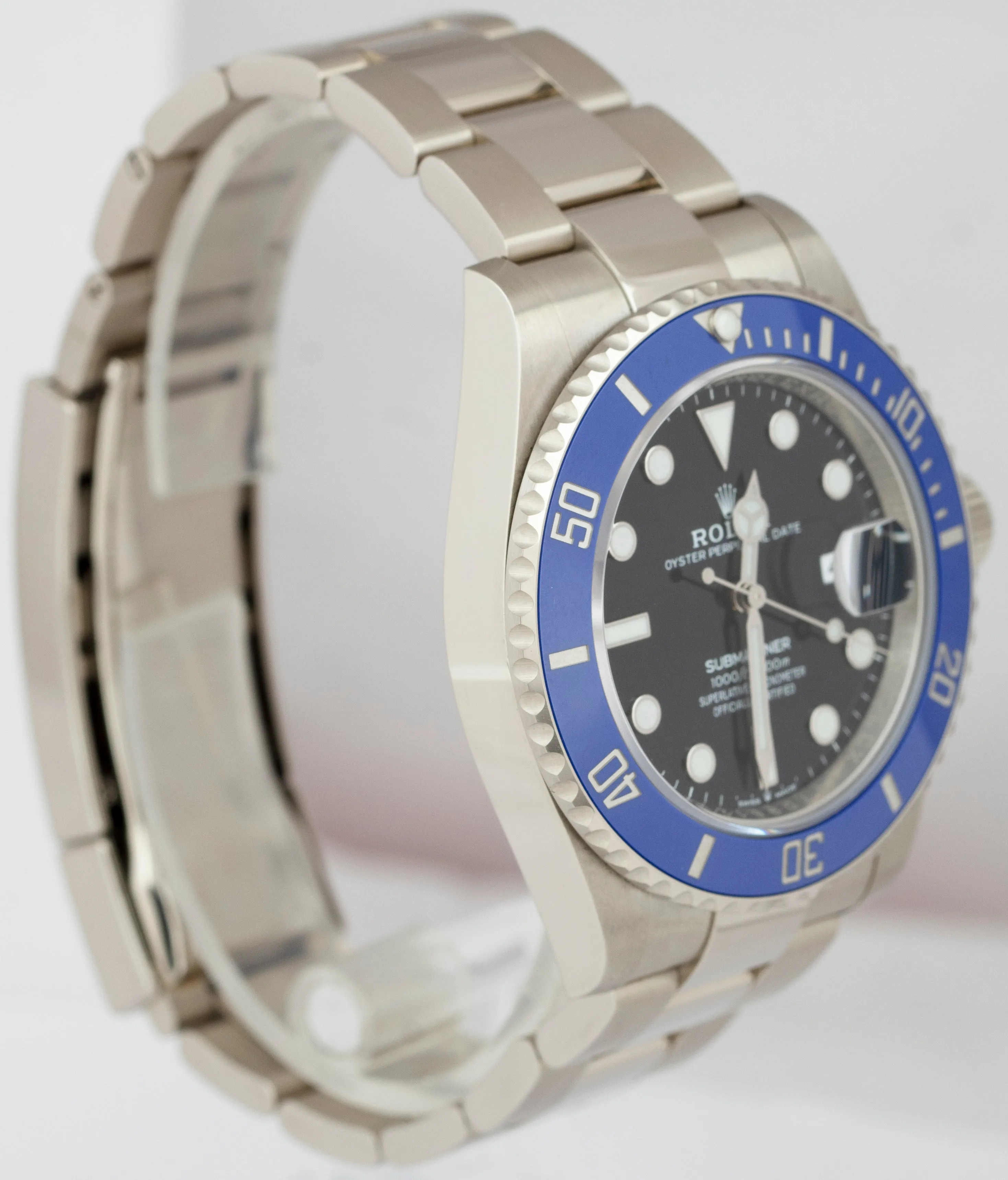 Rolex NEW CARD Submariner 41 Date BLUEBERRY White Gold Blue Watch 126619 LB B P