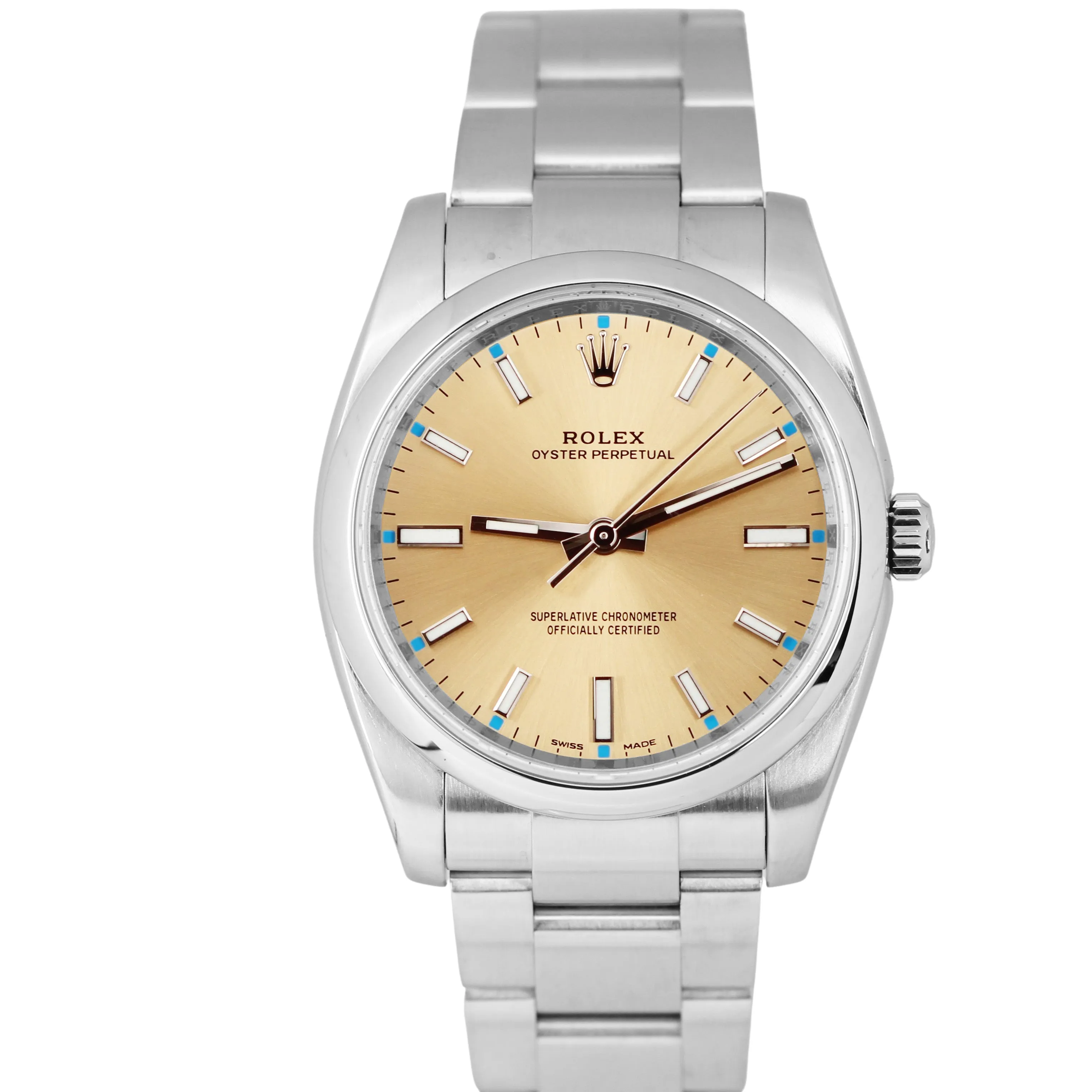 Rolex Oyster Perpetual Stainless White Grape Dial 34mm Automatic 114200 Watch
