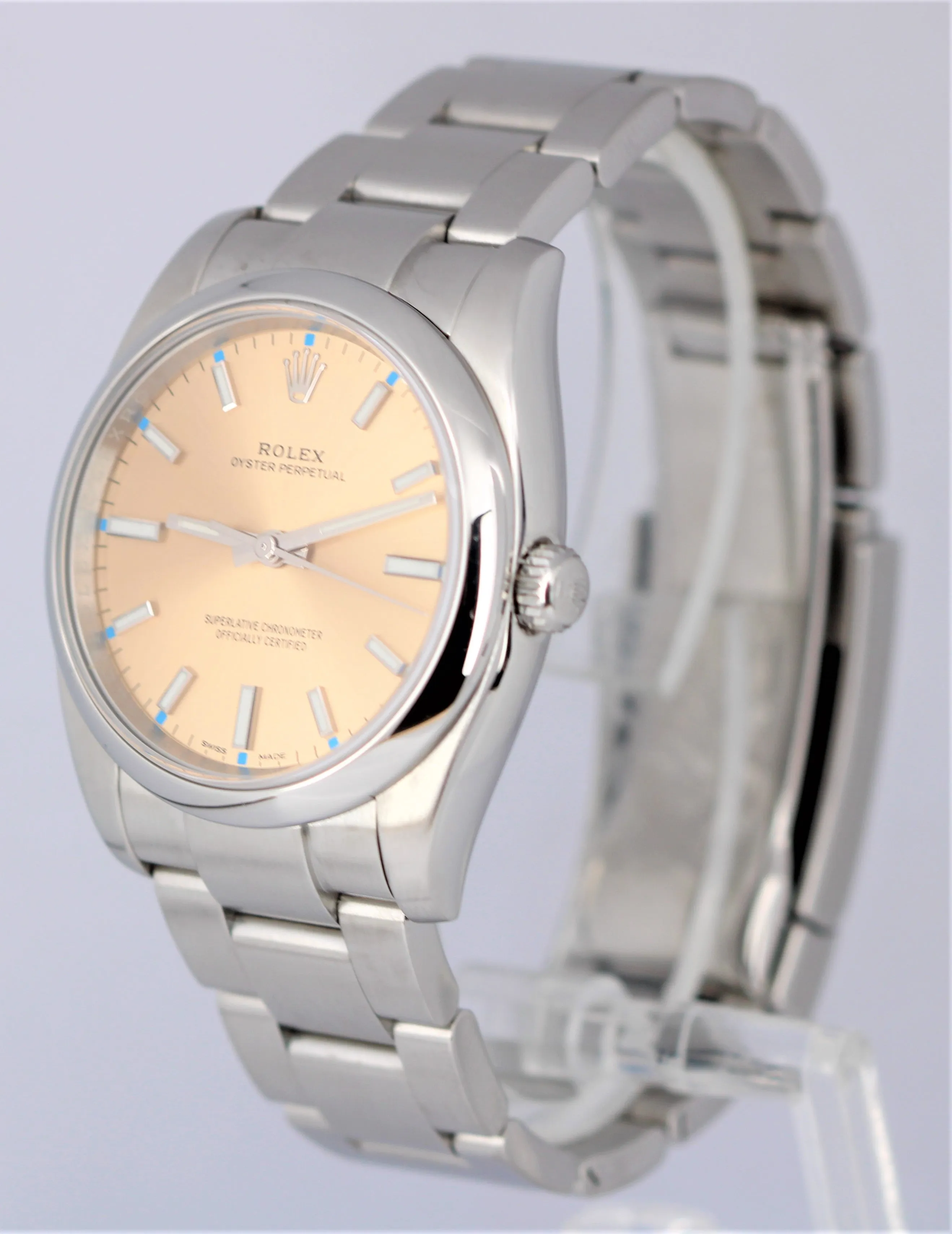 Rolex Oyster Perpetual Stainless White Grape Dial 34mm Automatic 114200 Watch