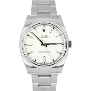 Rolex Oyster Perpetual White Dial Stainless Steel 34mm Oyster Watch 114200