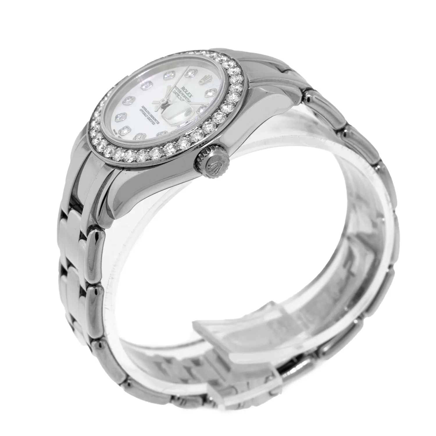 Rolex Pearlmaster 29mm White Gold White MOP Diamond Dial & Diamond Bezel 80299