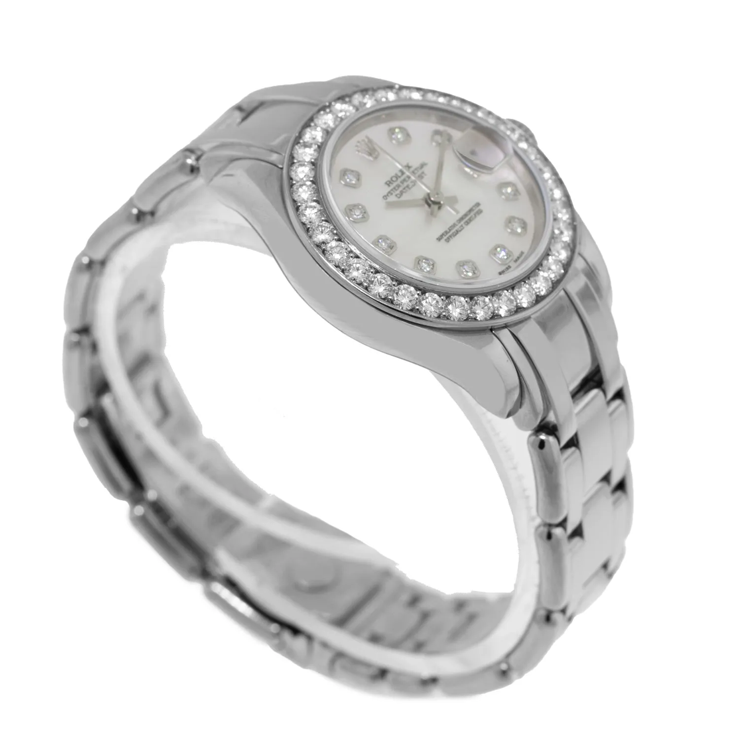 Rolex Pearlmaster 29mm White Gold White MOP Diamond Dial & Diamond Bezel 80299