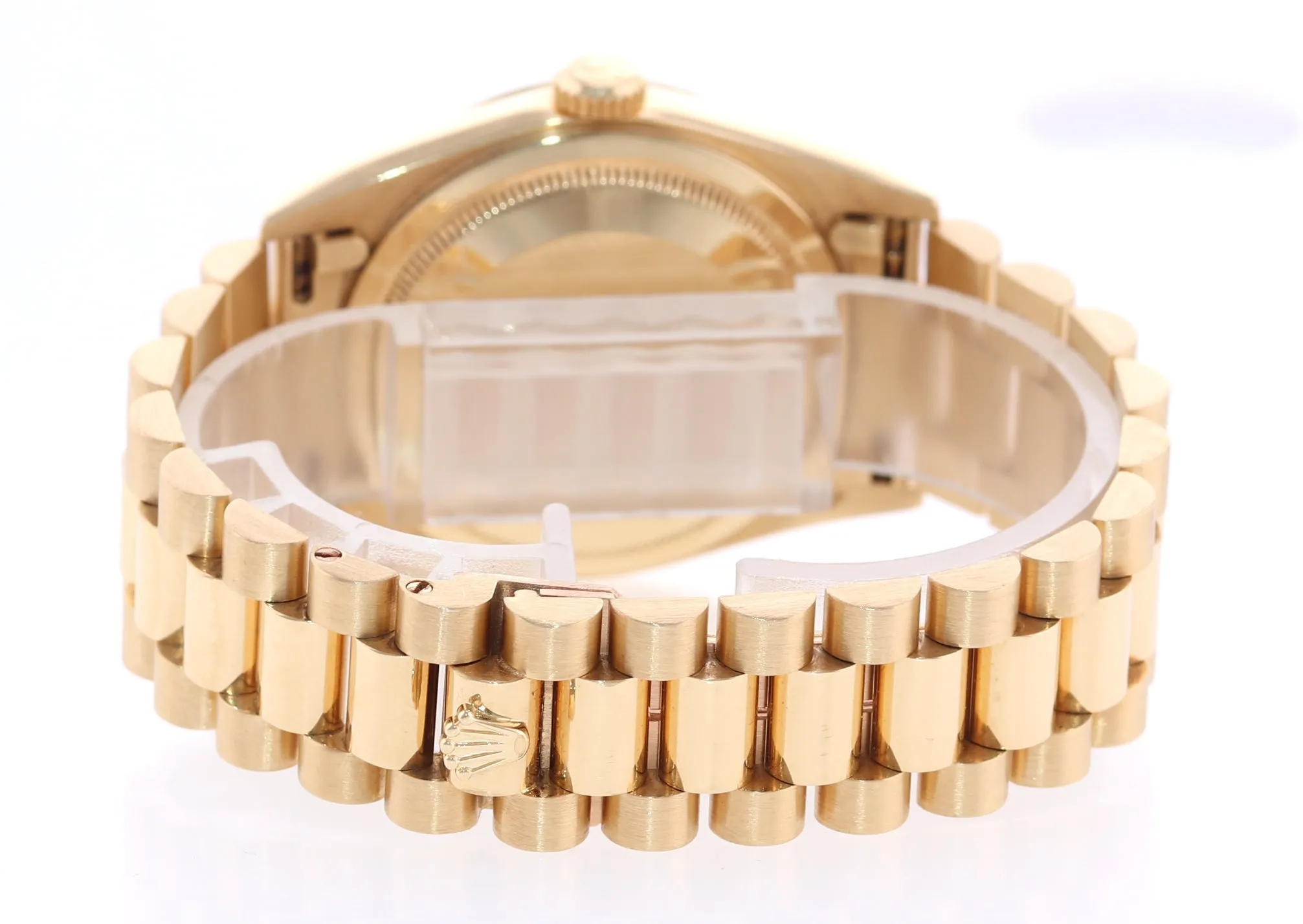 Rolex President Blue Diamond Double Quick Yellow Gold Watch 18238 Box