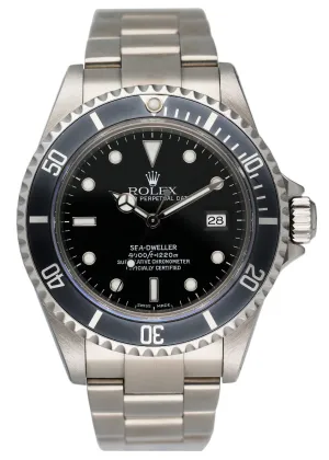 Rolex Sea-Dweller 16600 Blue Bezel Mens Watch