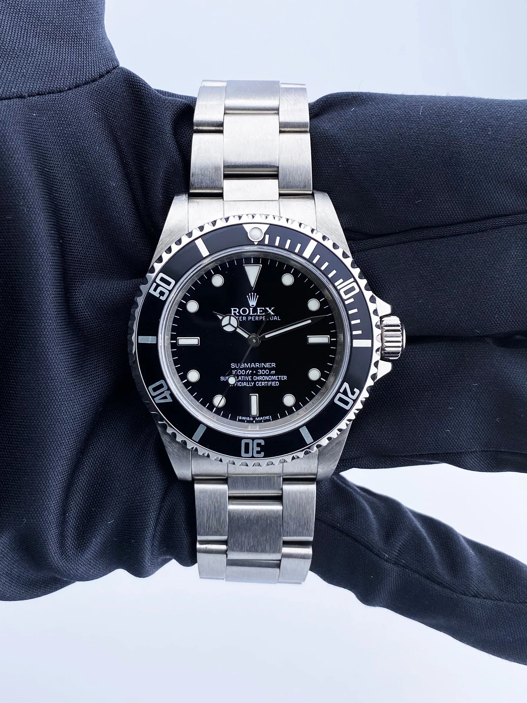 Rolex Submariner 14060M No Date Engraved Rehaut Mens Watch