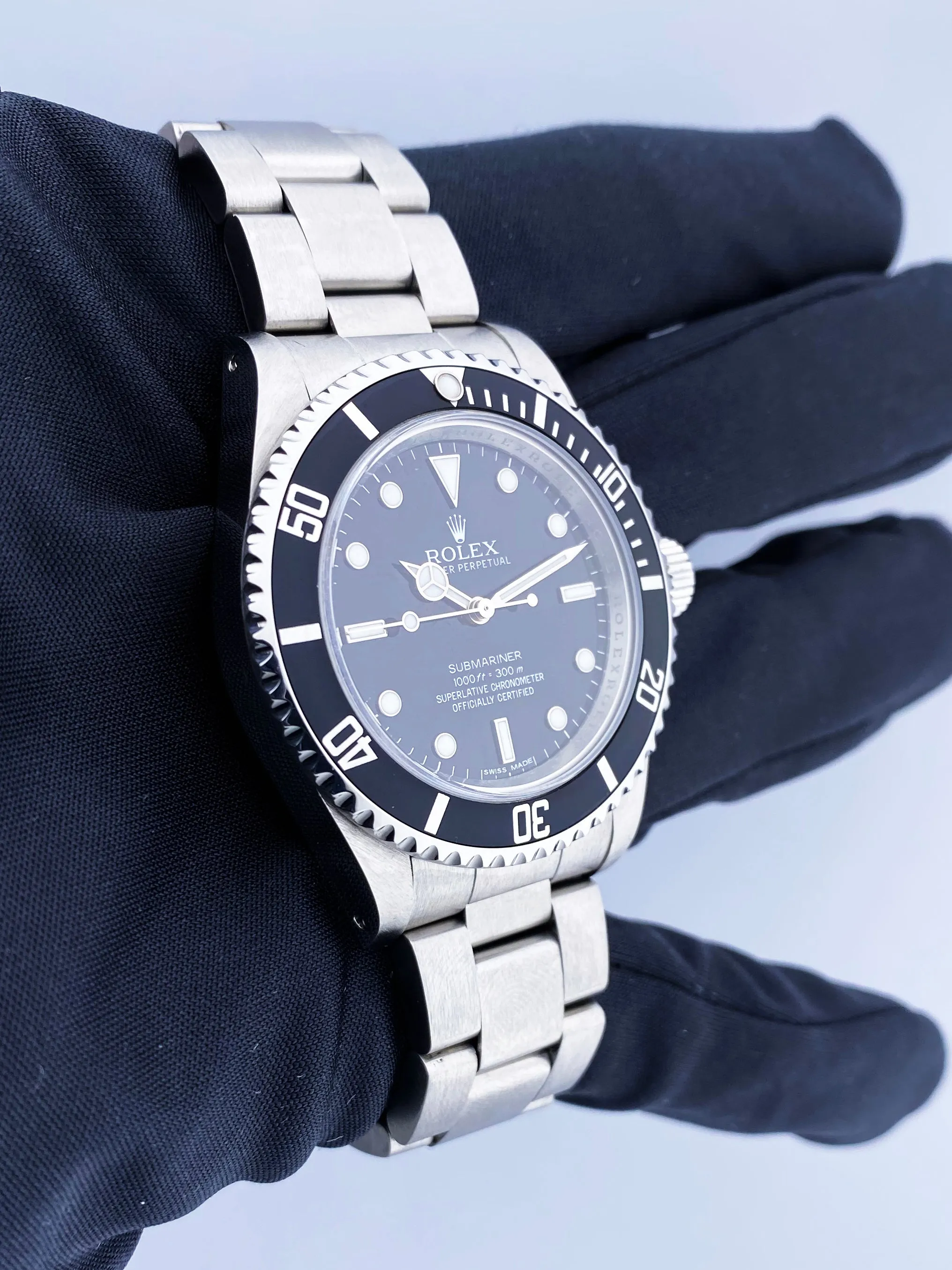 Rolex Submariner 14060M No Date Engraved Rehaut Mens Watch