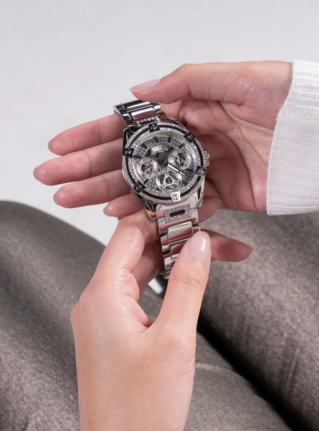 Silver Queen Crystal Watch