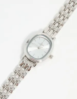 Silver Small Oval Watch