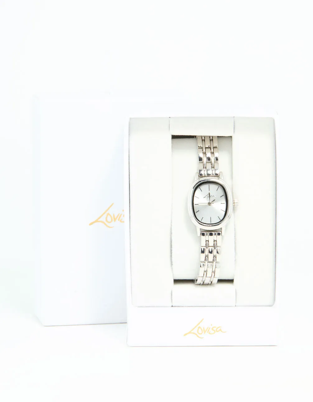 Silver Small Oval Watch