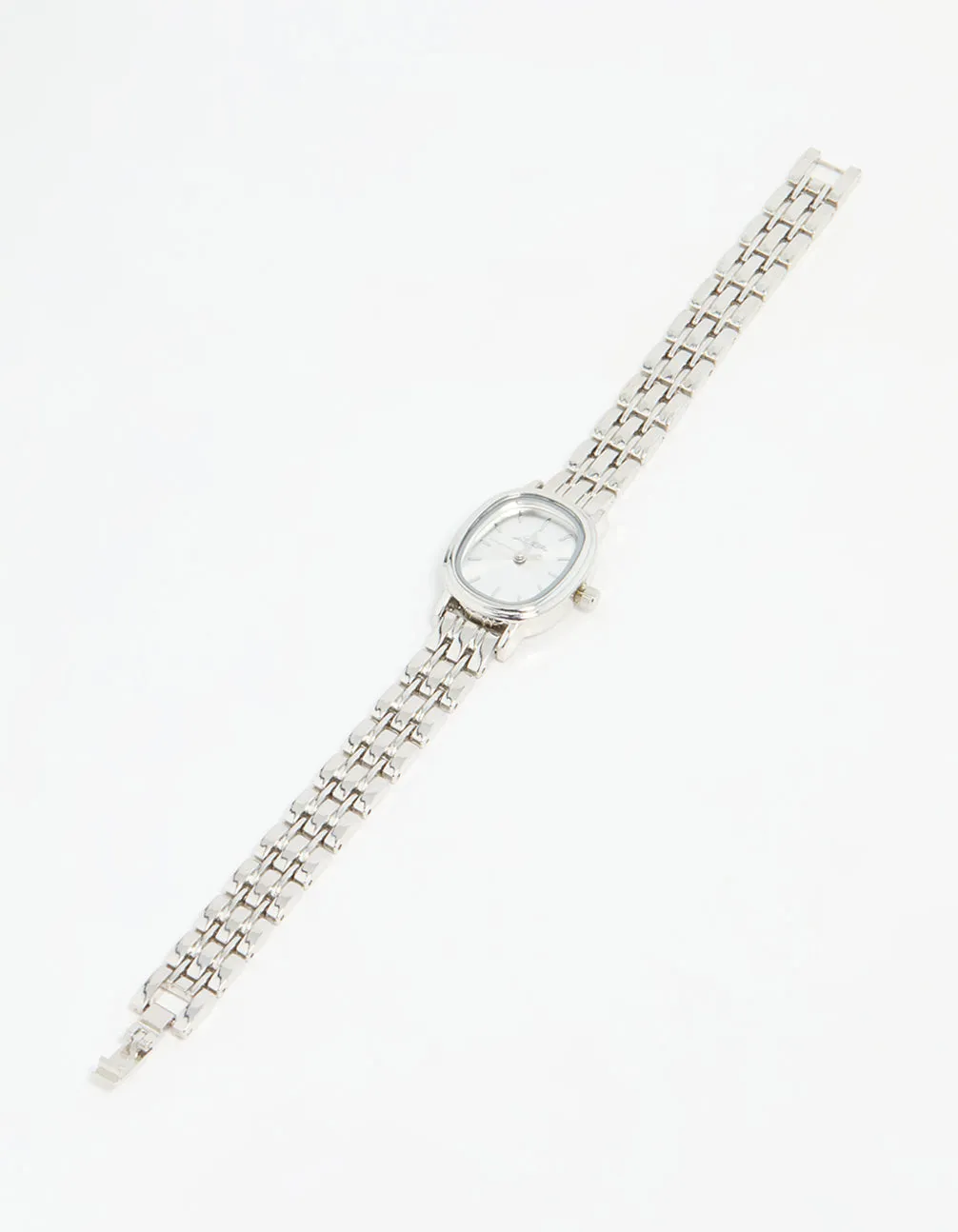 Silver Small Oval Watch