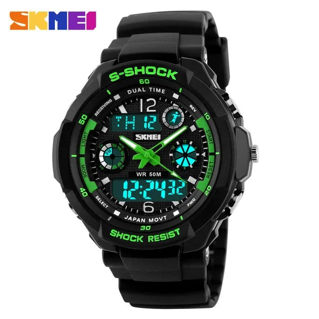 SKMEI Children Sports Watches Fashion LED Quartz Digital Watch Boys Girls Kids 50M Waterproof Wristwatches 1060