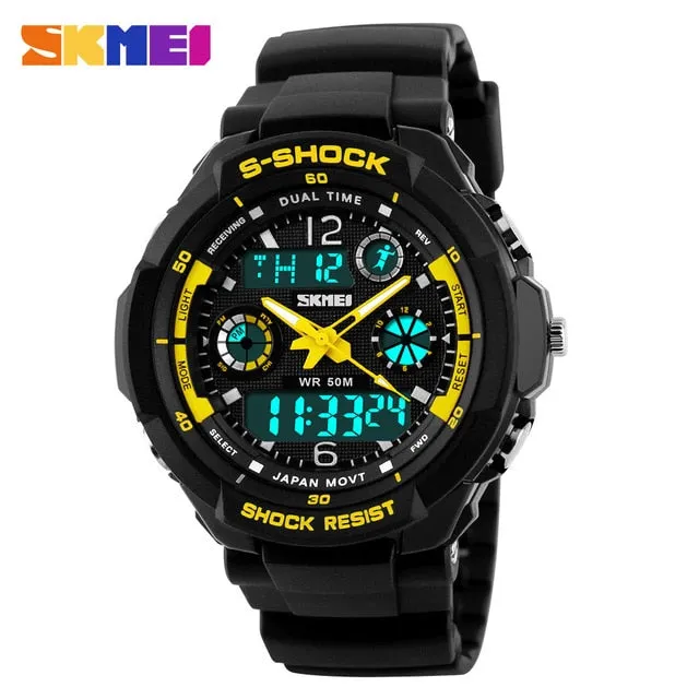 SKMEI Children Sports Watches Fashion LED Quartz Digital Watch Boys Girls Kids 50M Waterproof Wristwatches 1060