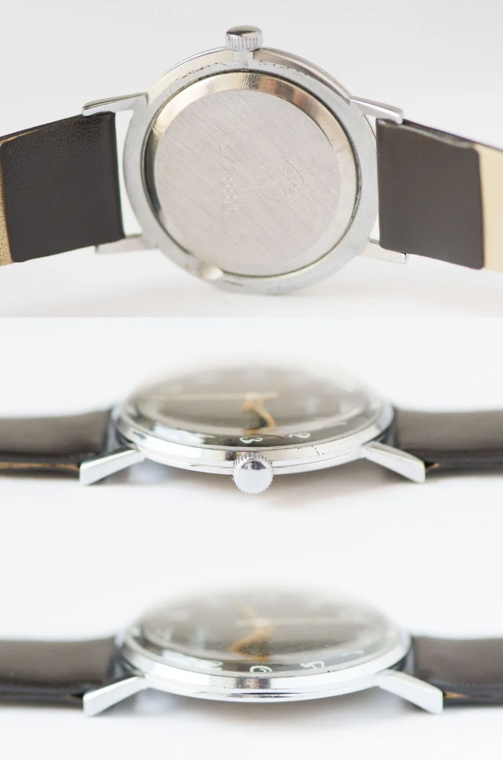Slim men's wristwatch black, minimalist watch unisex Ray, quality mark watch, gift classic watch tomboy accessory, new premium leather strap