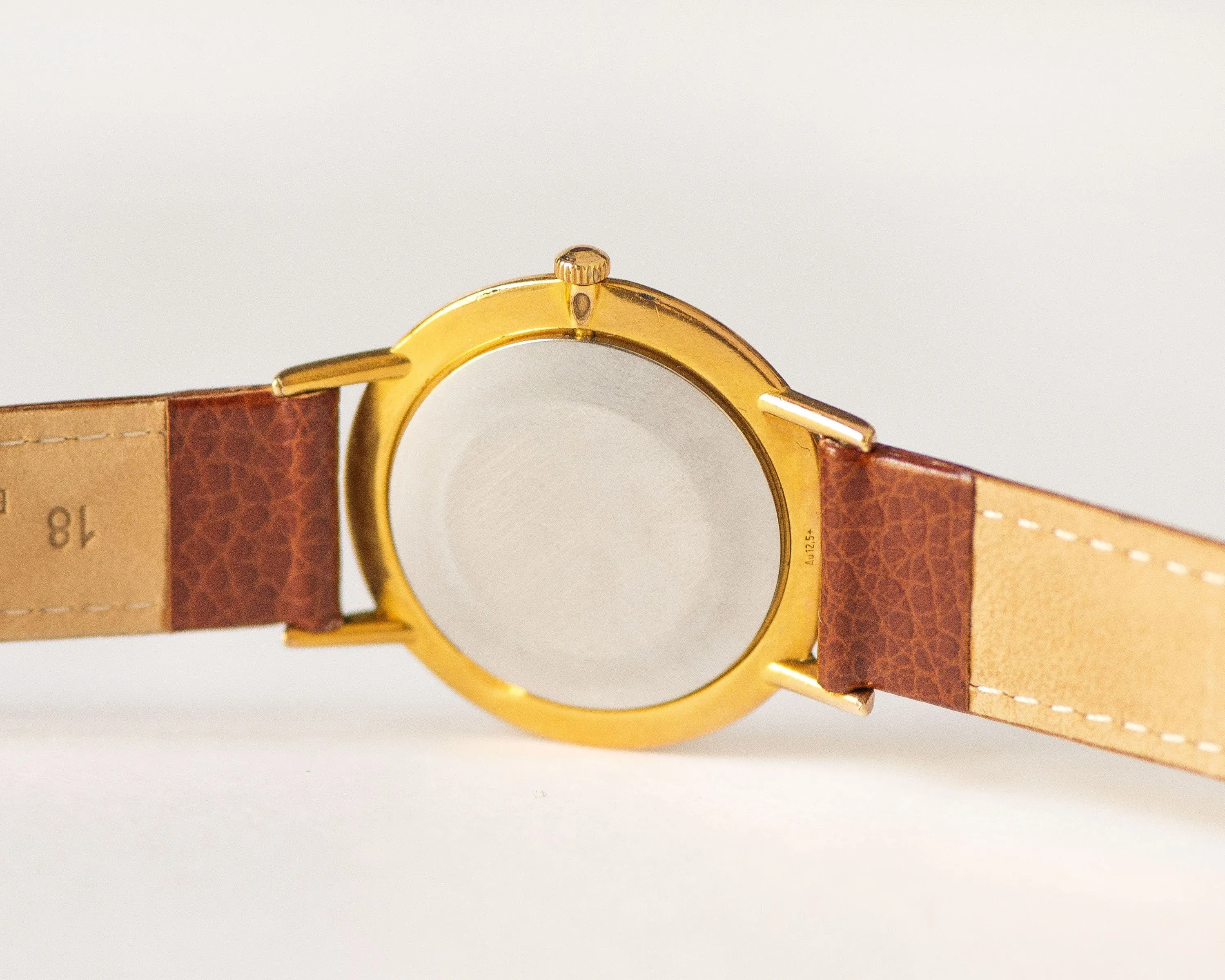 Slim unisex wristwatch Ray, oversized women watch gold plated vintage gift, yellow dial men watch Arabic numerals, new premium leather strap