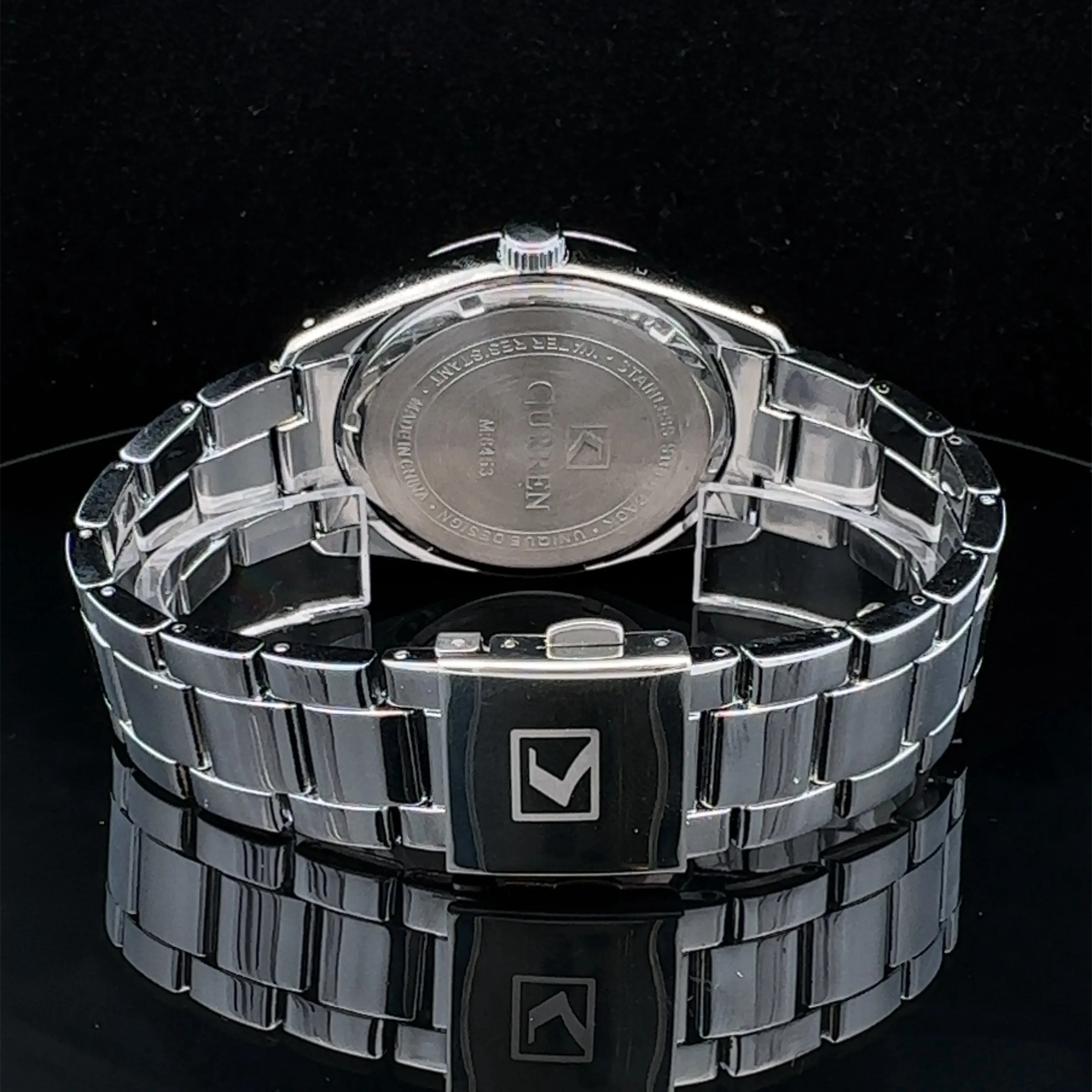 SOLACE METAL BACK STAINLESS ICED OUT MENS WATCH I 5517122