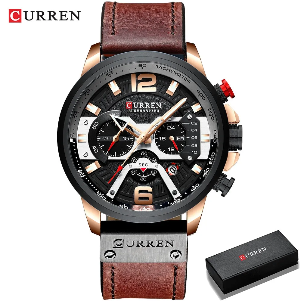 Sport Watch for Men Top Brand Luxury Military Leather Wrist Watch