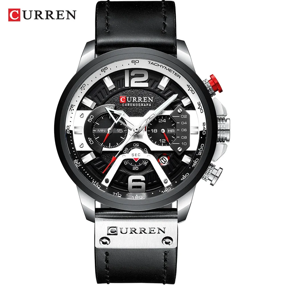 Sport Watch for Men Top Brand Luxury Military Leather Wrist Watch