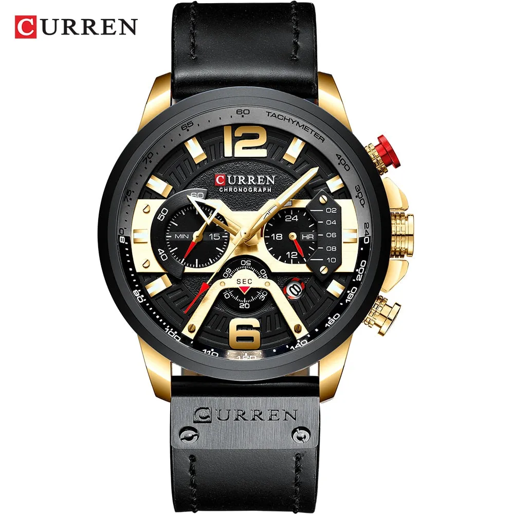 Sport Watch for Men Top Brand Luxury Military Leather Wrist Watch
