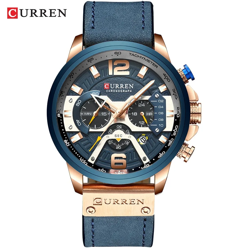 Sport Watch for Men Top Brand Luxury Military Leather Wrist Watch