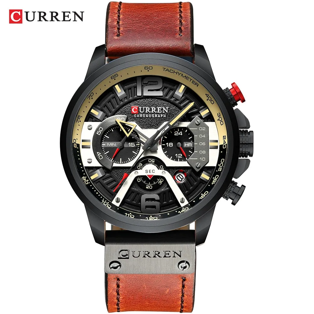 Sport Watch for Men Top Brand Luxury Military Leather Wrist Watch