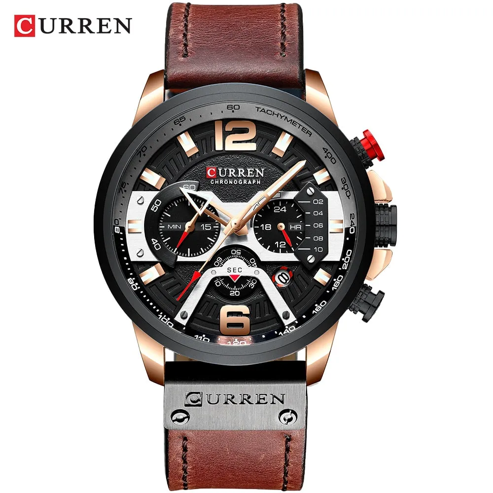 Sport Watch for Men Top Brand Luxury Military Leather Wrist Watch