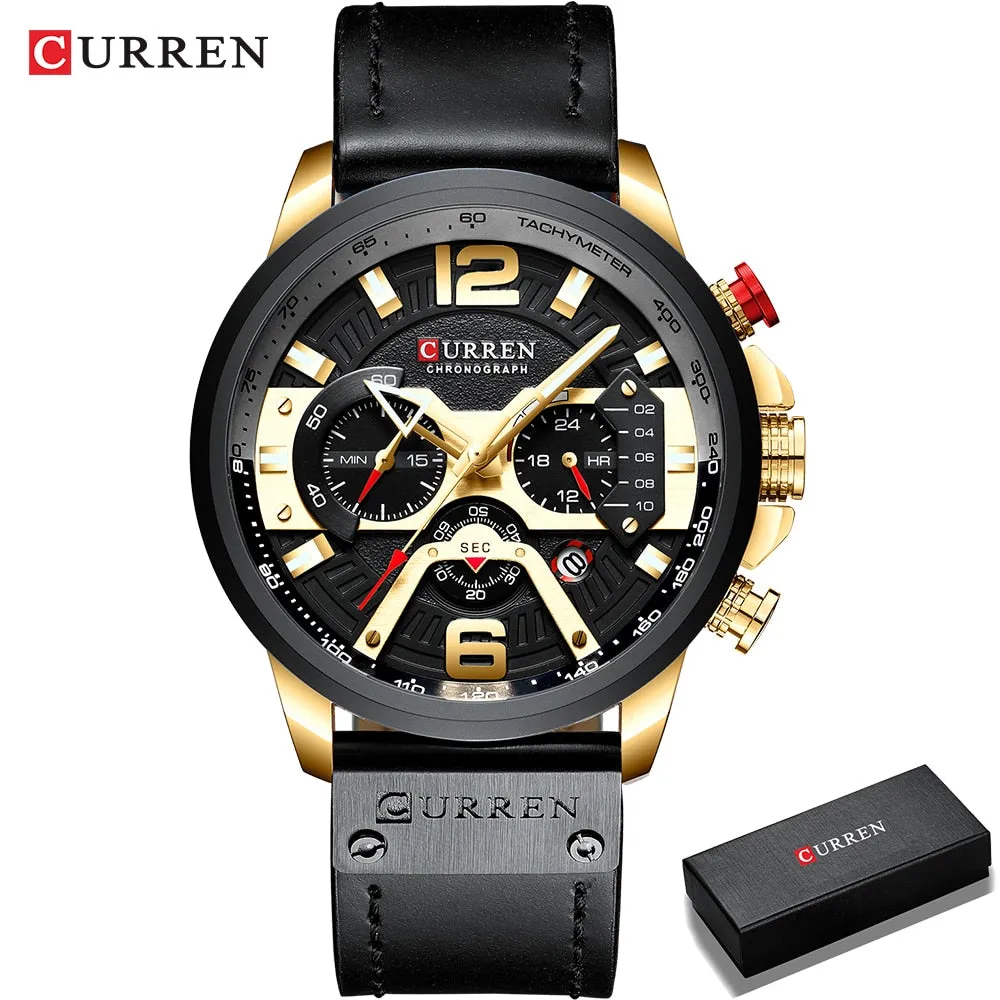 Sport Watch for Men Top Brand Luxury Military Leather Wrist Watch