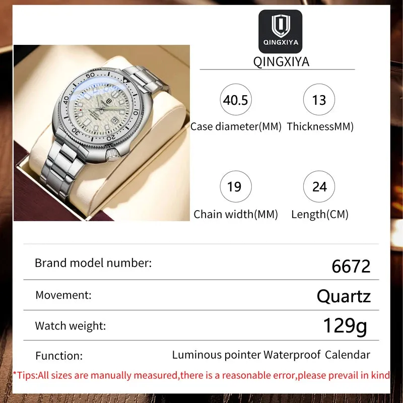 Stainless Steel Waterproof Luminous Watch