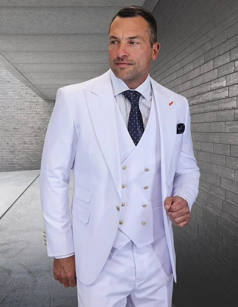 Statement Men's 3-Piece Fashion Suit – 100% Wool with Striking Vibrant Colors