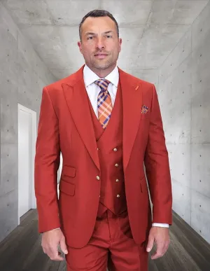 Statement Men's 3-Piece Fashion Suit – 100% Wool with Vibrant Bold Colors