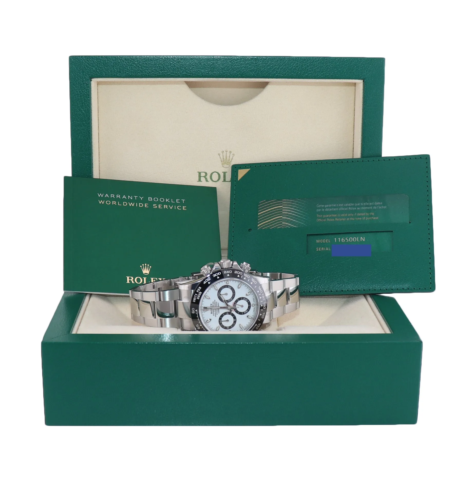 STICKERS 2020 PAPERS Rolex Daytona 116500 White Ceramic Panda 40mm Steel Watch