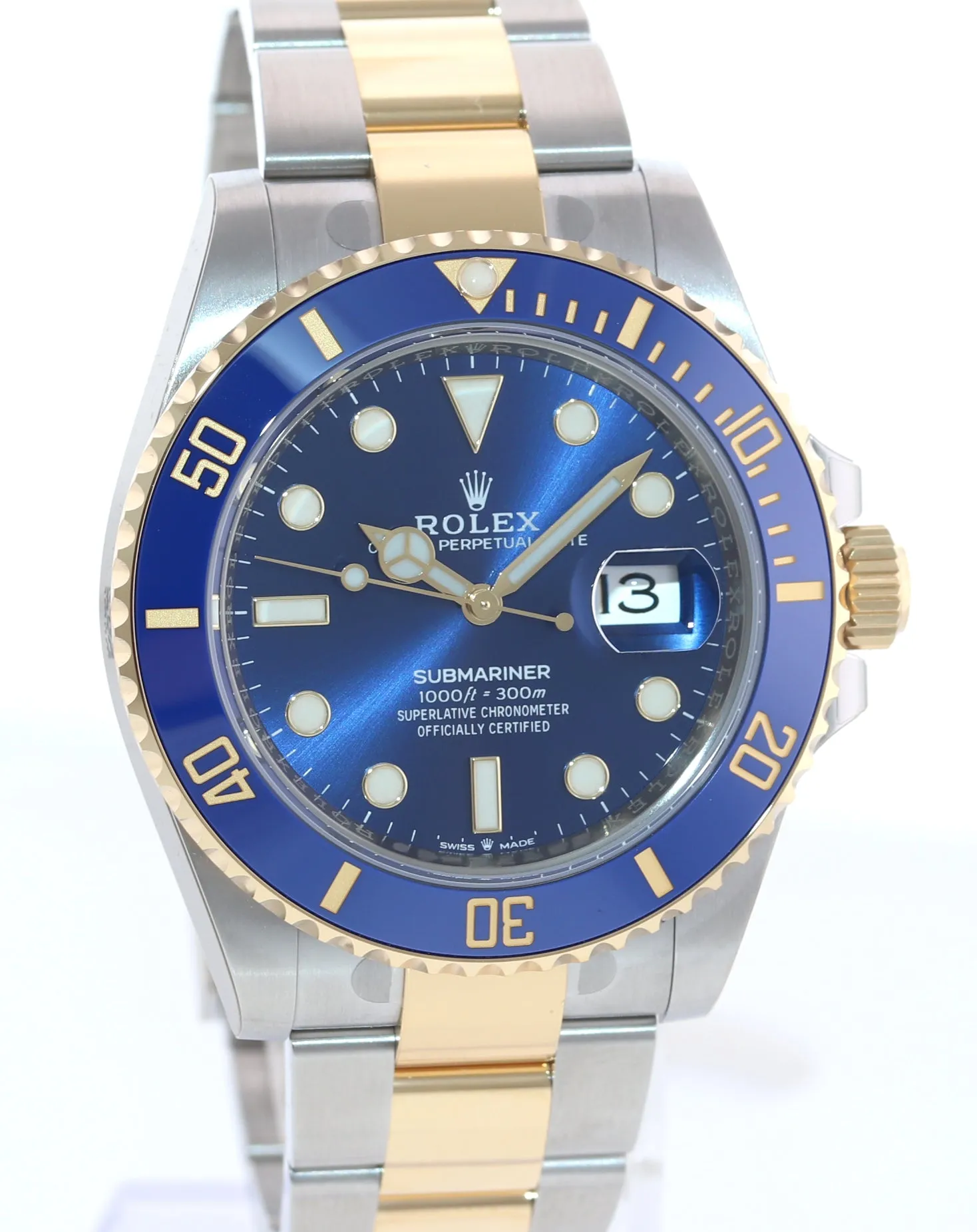 Stickers NEW 2022 Rolex Submariner 41mm Blue Ceramic 126613 Two Tone Gold Watch